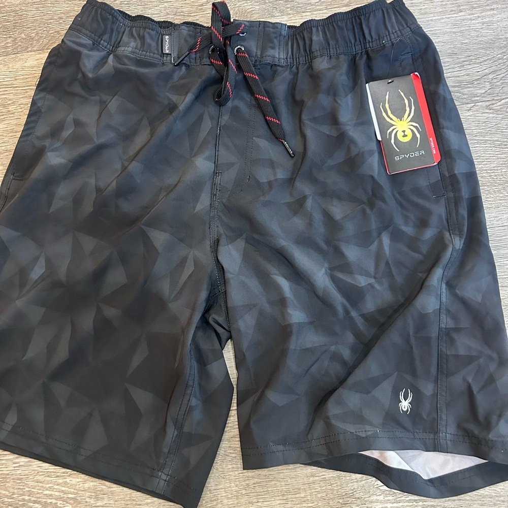 Spyder Black Patterned Swim Shorts xl